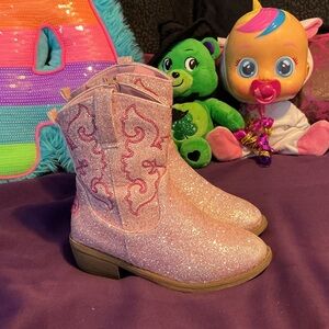 Sparkly Pink Glitter Cowboy Boots